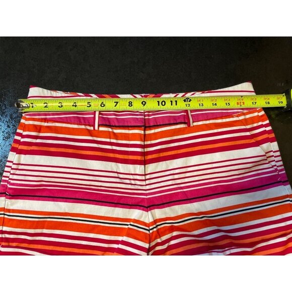 New York & Company Pink Striped Flat Front Shorts Sz 12 - Picture 5 of 7